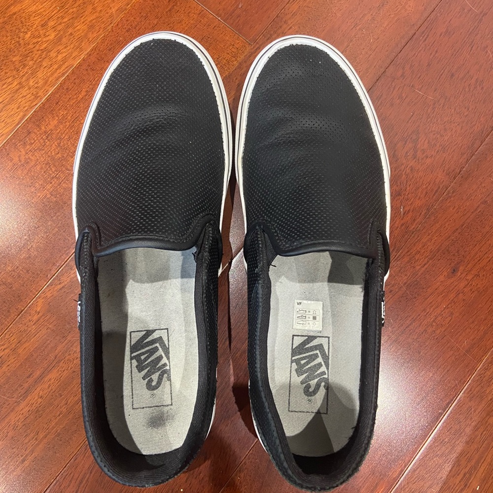 Classic slip on perforated leather vans